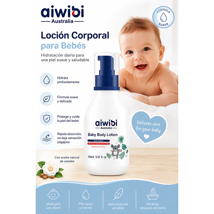 Loción Corporal Para Bebés Hidratante Aiwibi  150 mL 3