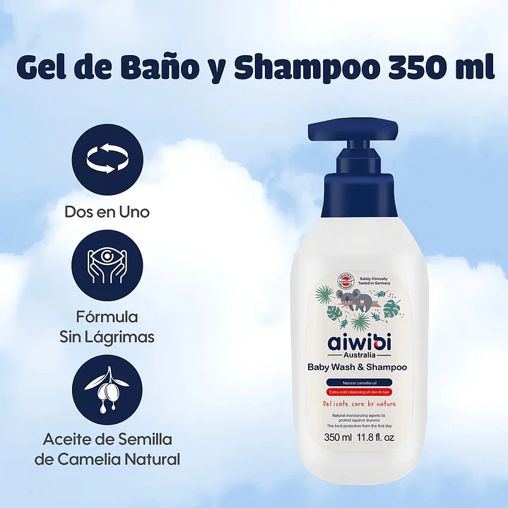 Shampoo Y Jabon Para Bebe Aiwibi 350ml 3