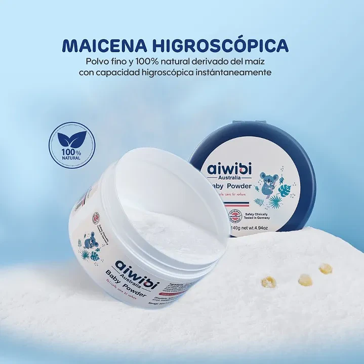 Polvo Corporal Para Bebé Sin Talco Aiwibi 140G 5