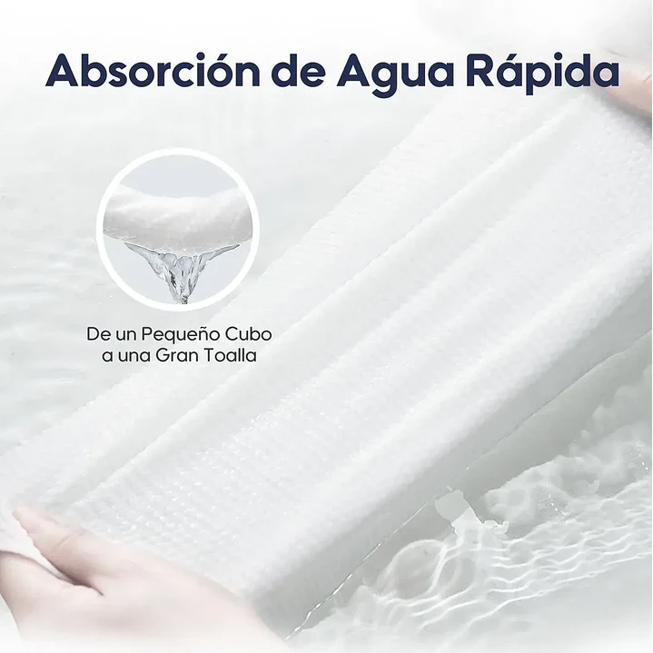 Toalla Comprimida Portátil Fibra Natural Aiwibi Bolsa x10 7