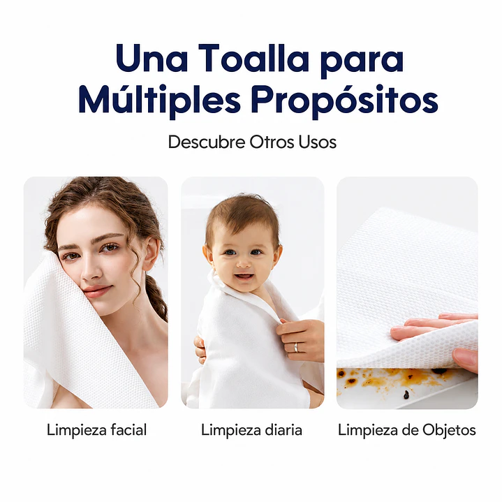 Toalla Comprimida Portátil Fibra Natural Aiwibi Bolsa x10 3
