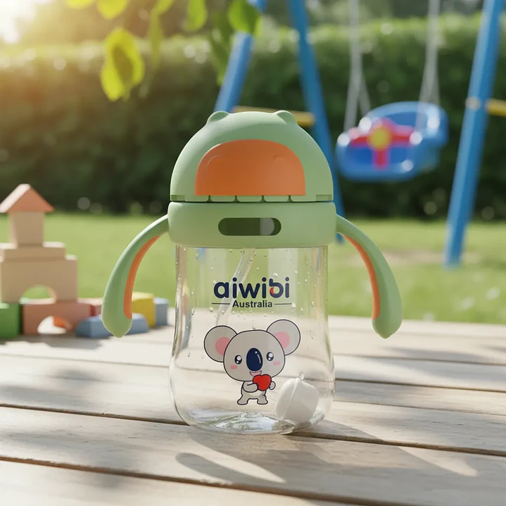Vaso con Bombilla Aiwibi para Bebés Verde +6 Meses 300 ml 5