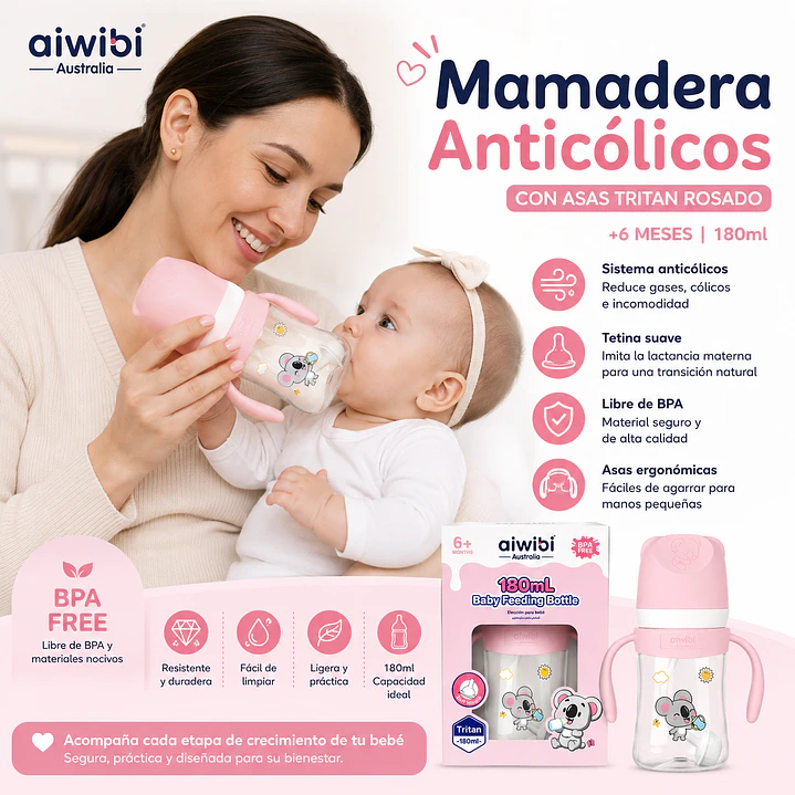 Mamadera Aiwibi Rosado Tritan 270 ml  4