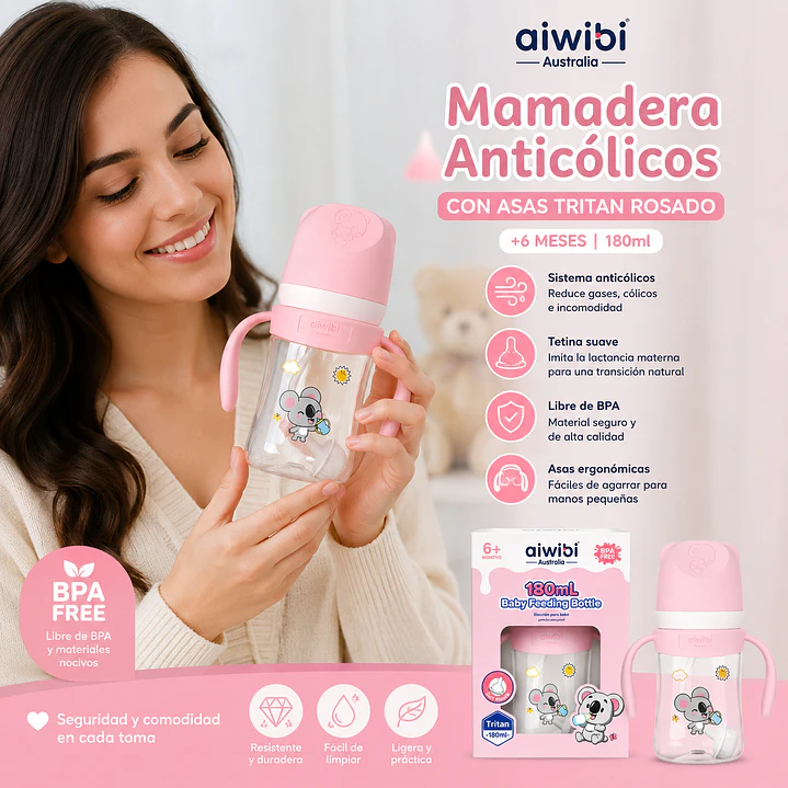 Mamadera Aiwibi Rosado Tritan 270 ml  8