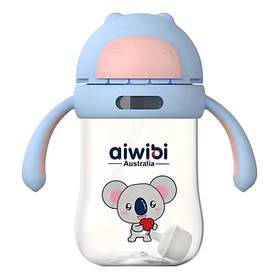 Vaso con Bombilla Aiwibi Azul +6 Meses 300 ml