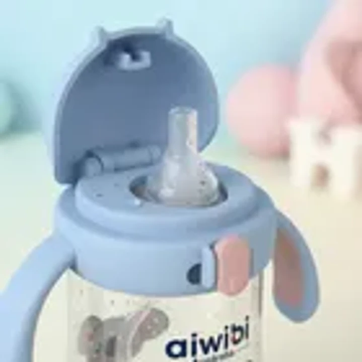 Vaso con Bombilla Aiwibi Azul +6 Meses 300 ml 3