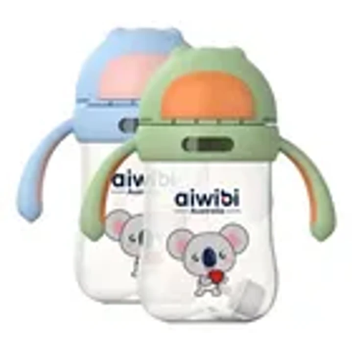 Vaso con Bombilla Aiwibi Azul +6 Meses 300 ml 8