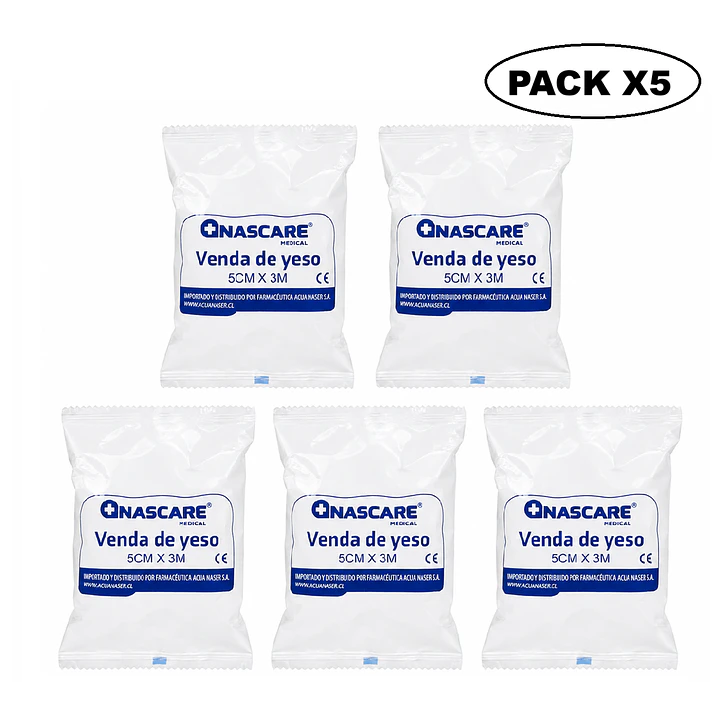 Venda de Yeso 5 cm x 3 m Yesoterapia para Lesiones y Moldes Pack x5 1