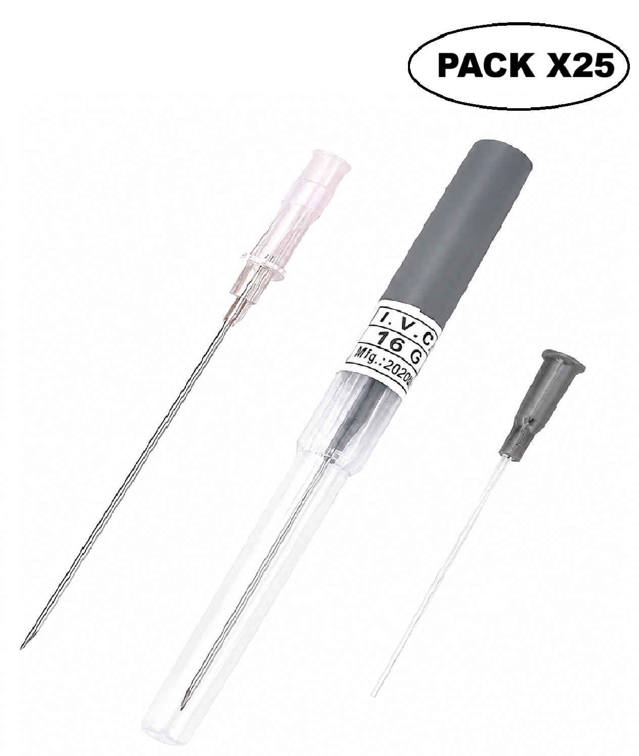 Catéter IV Nascare Teflón Radiopaco 16G x 1" Pack x25
