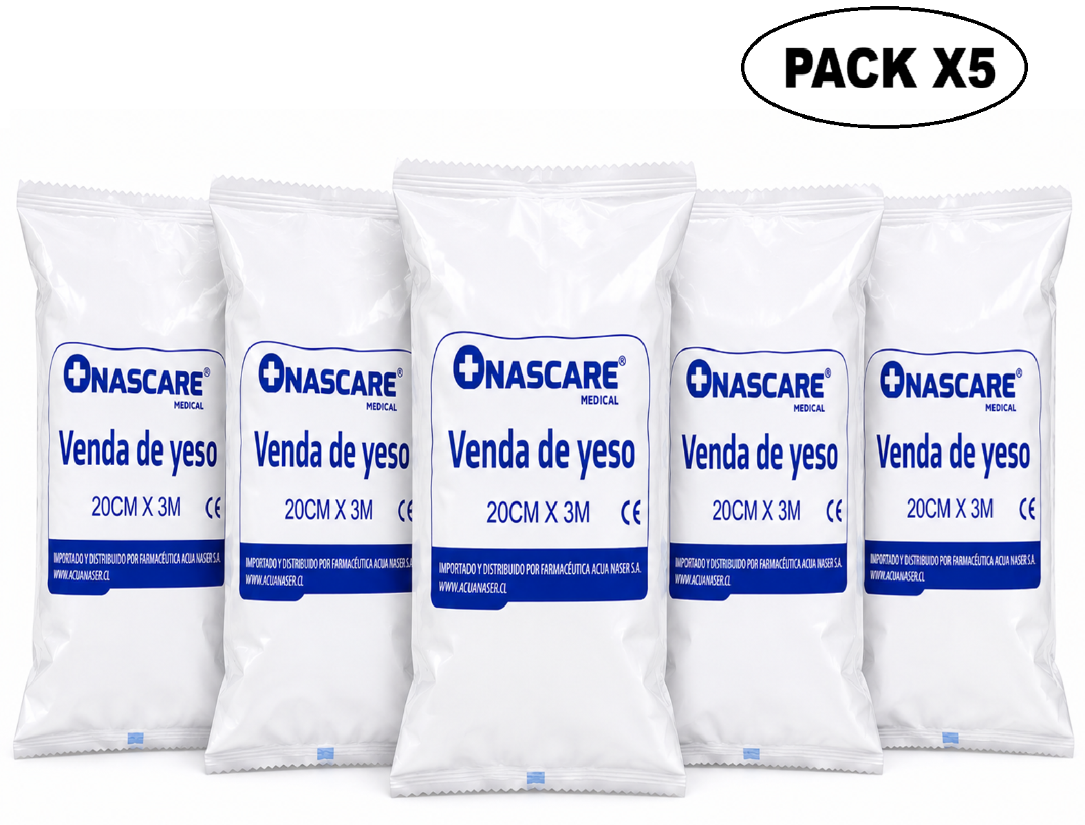Venda de Yeso Nascare 20cm x 3m Pack x5