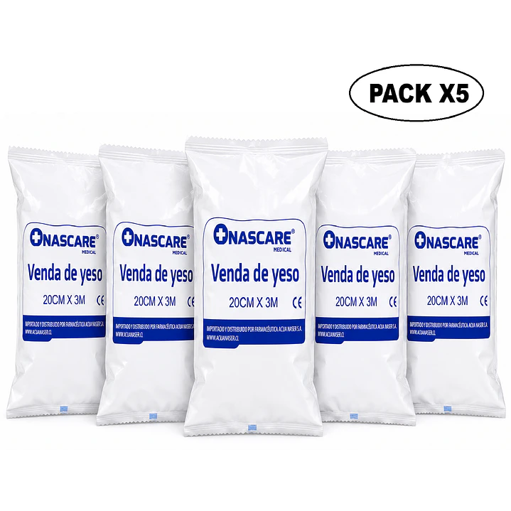 Venda de Yeso NASCARE 20cmx3m Pack x5  1