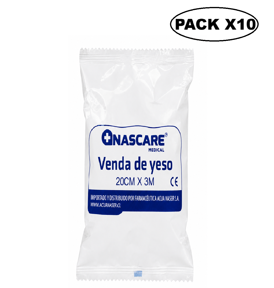Venda de Yeso Nascare 20cm x 3m Pack x10