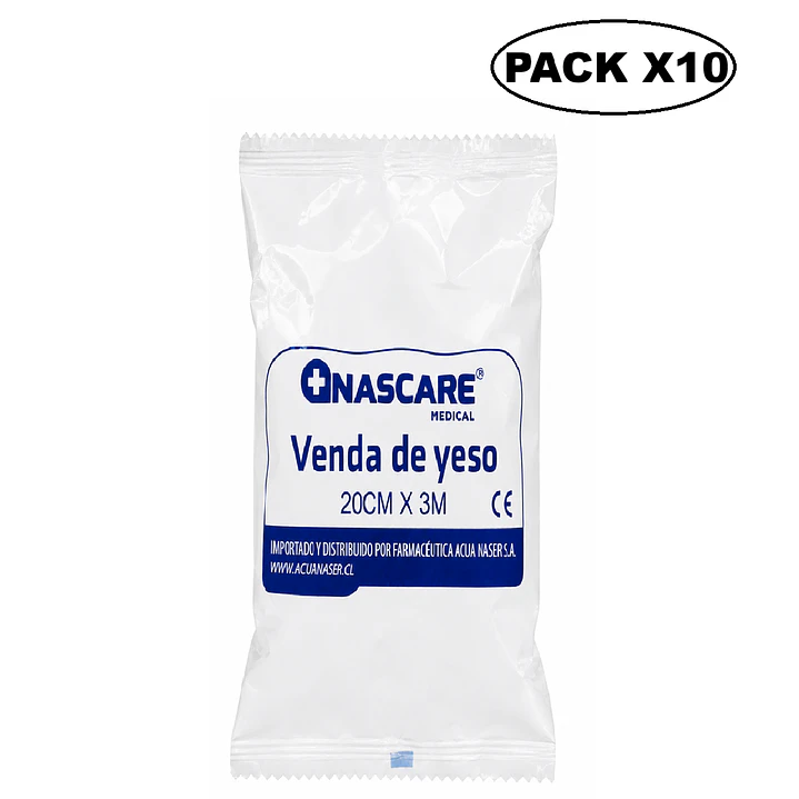Venda de Yeso NASCARE 20cmx3m Pack x10 1