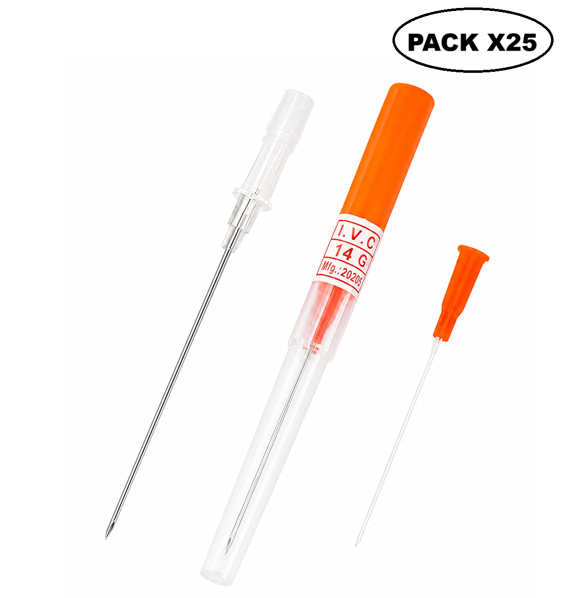 Catéter IV Nascare Teflón Radiopaco 14G x 1" Pack x25