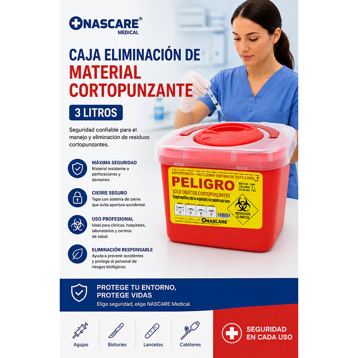 Caja Eliminación De Material Cortopunzante 3 Litros 4