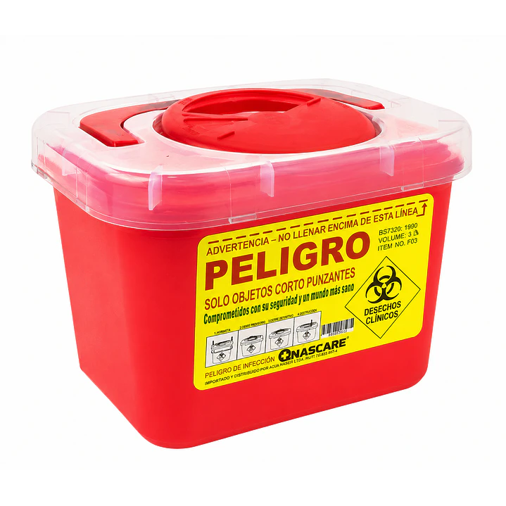 Caja Eliminación De Material Cortopunzante 3 Litros 1