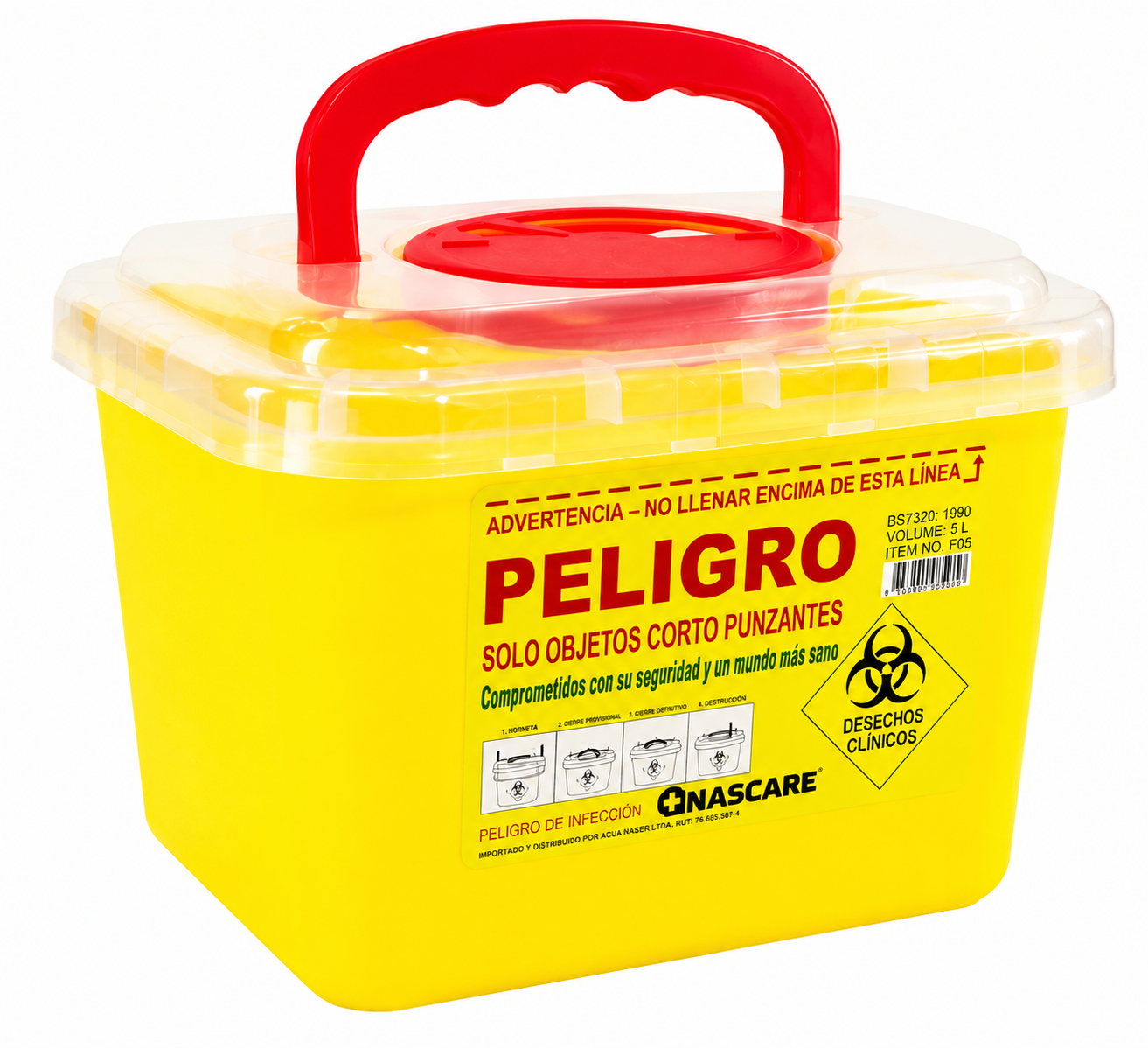 Caja Cortopunzante 3 Litros Amarilla - Nascare