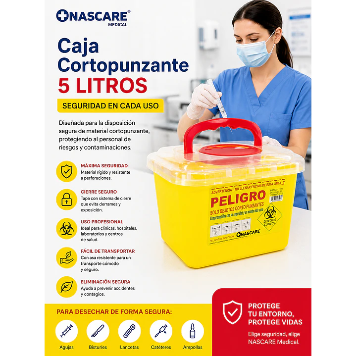 Caja Eliminación De Material Cortopunzante 5 Litros 4