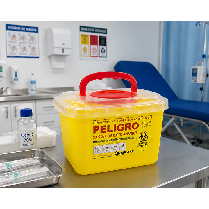 Caja Eliminación De Material Cortopunzante 5 Litros 5