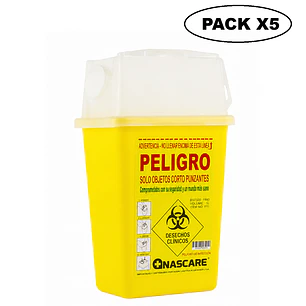 Caja Eliminación De Material Cortopunzante 1 Litro Pack x5