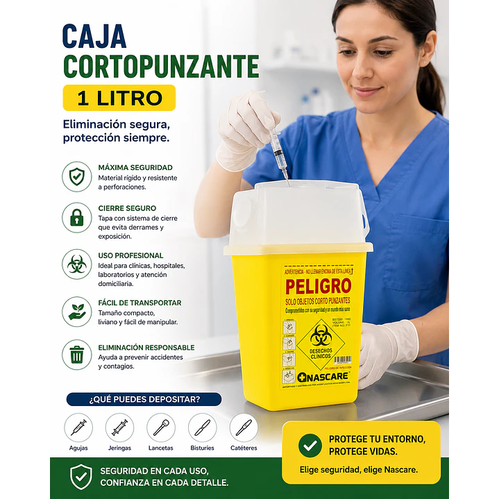 Caja Eliminación De Material Cortopunzante 1 Litro Pack x10 4