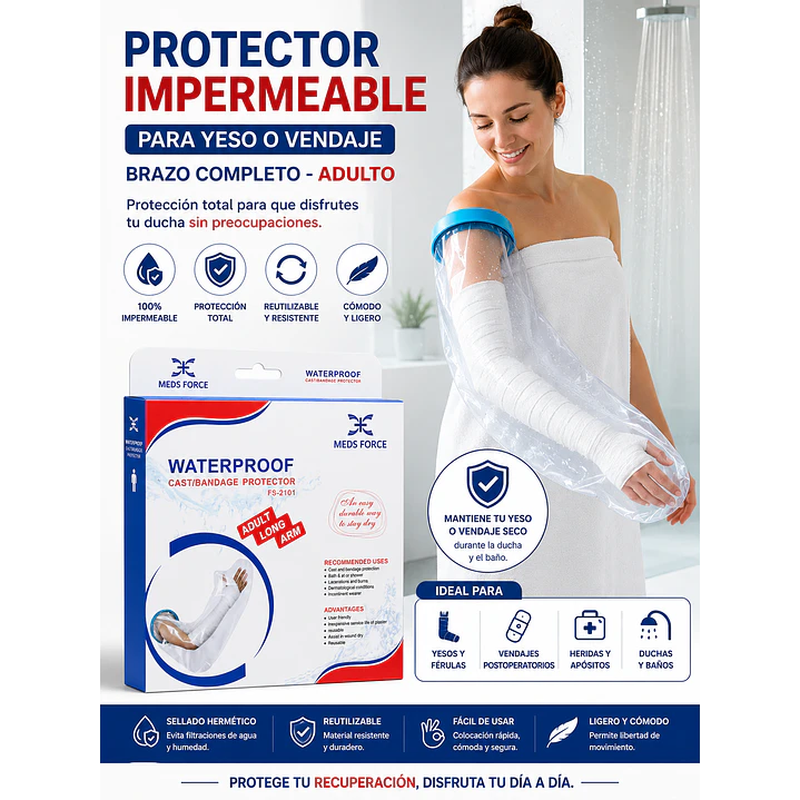 Protector Impermeable Yeso/vendaje Adulto Brazo Completo  4
