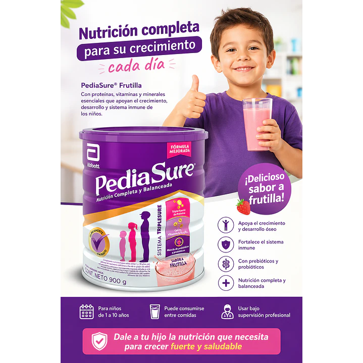 Pediasure Frutilla 900g 4