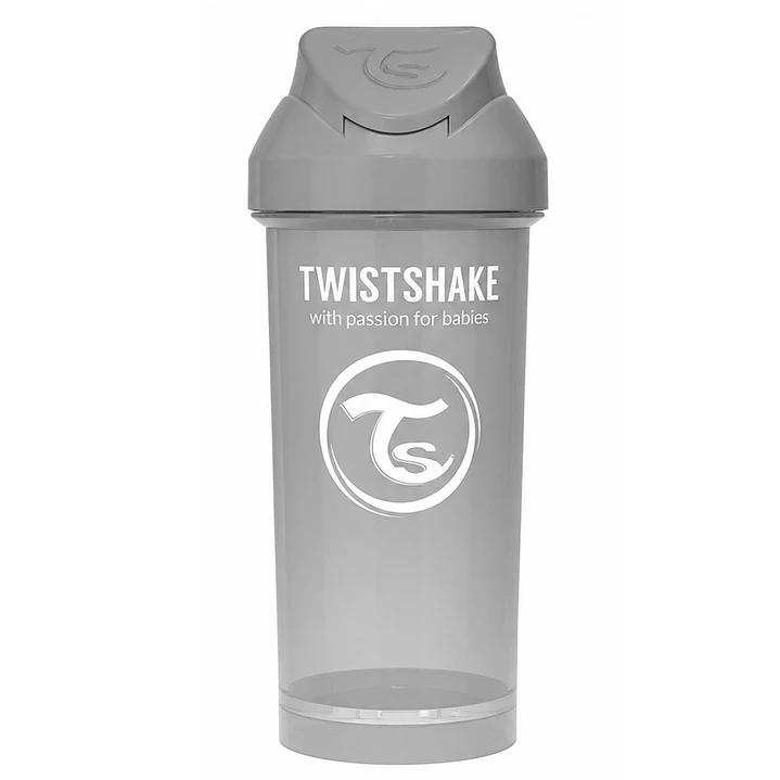 Twistshake Vaso con Bombilla Straw Cup 360 ml Gris Pastel 2