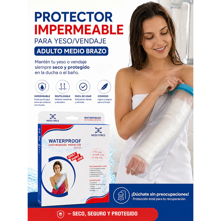 Protector Impermeable Yeso/vendaje Adulto Medio Brazo  6