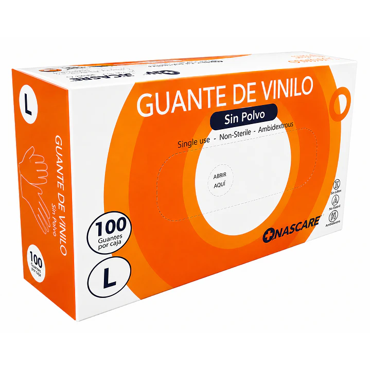 Guante Vinilo Sin Polvo Nascare Caja X100 7