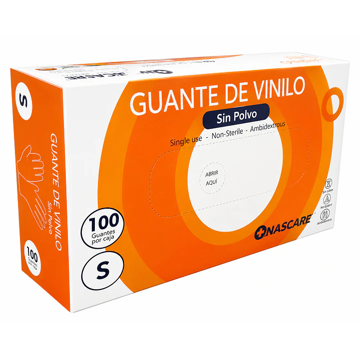 Guante Vinilo Sin Polvo Nascare Caja X100 1