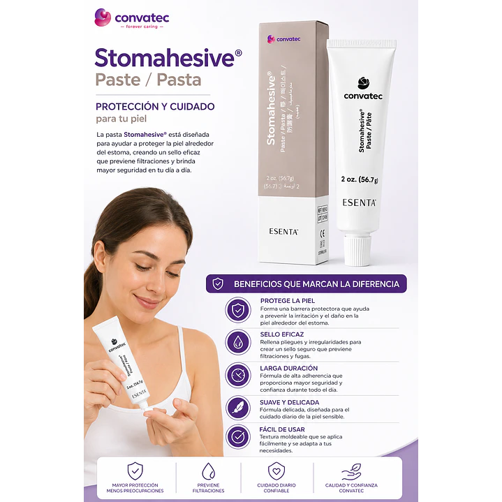 Pasta Stomahesive Ostomia Convatec 56.7g Pack X2 3