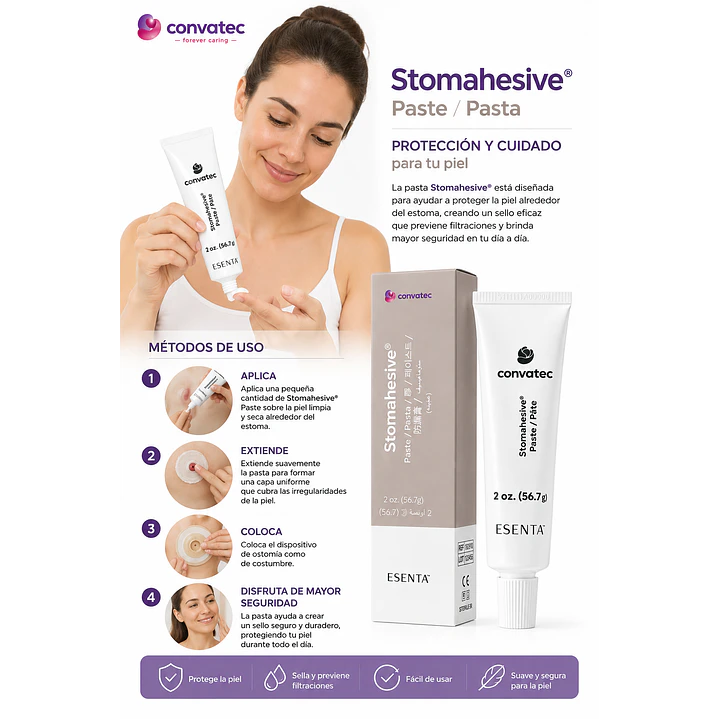 Pasta Stomahesive Ostomia Convatec 56.7g Pack X2 4