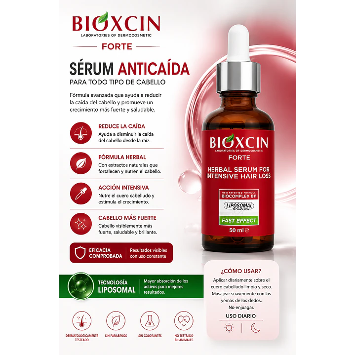 Serum Bioxcin Forte Anticaída Capilar 50 ml 5