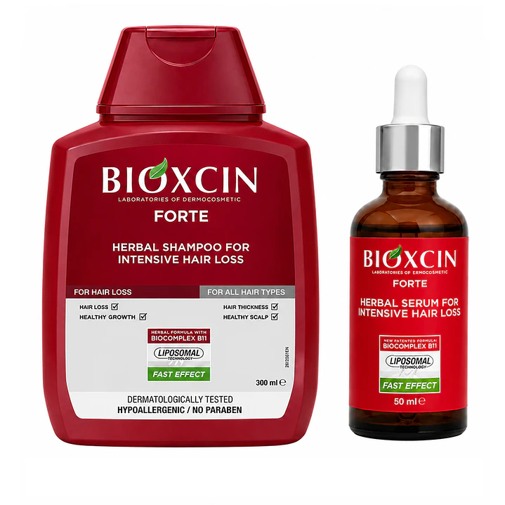 Kit Anticaída Bioxcin Forte 300 Ml + Serum Bioxcin Forte 50 ml 1
