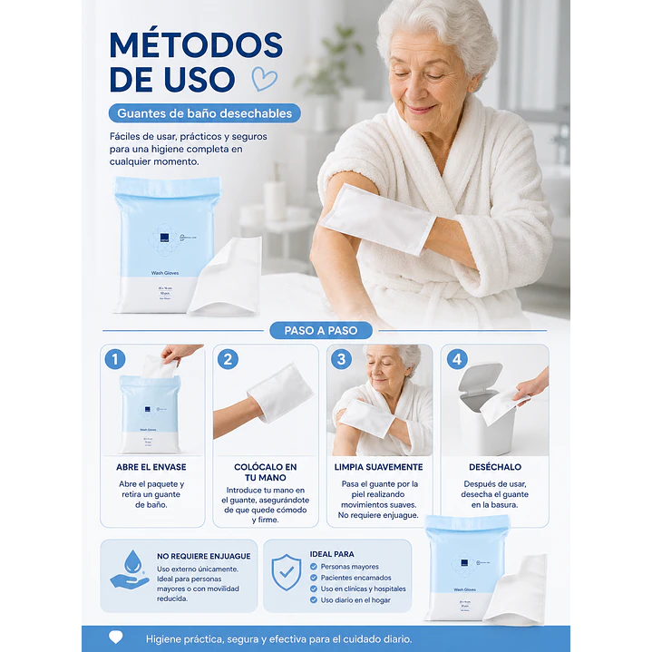 Guantes Desechables Higiene Abena Lavado Pacientes X50 Unidad 5