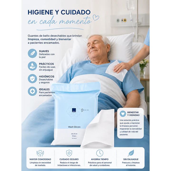 Guantes Desechables Higiene Abena Lavado Pacientes X50 Unidad 6