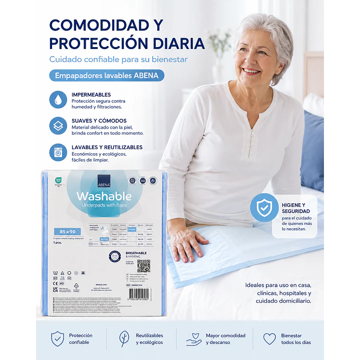 Sabanilla Lavable Con Extensiones Abena 85x90cm (unidad) Talle Universal 5