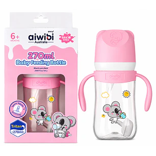 Mamadera Anticólicos Aiwibi Tritan Rosado 270 ml 