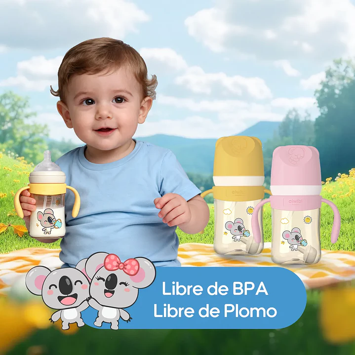 Mamadera Anticólicos Aiwibi Tritan Rosado 180 ml 3