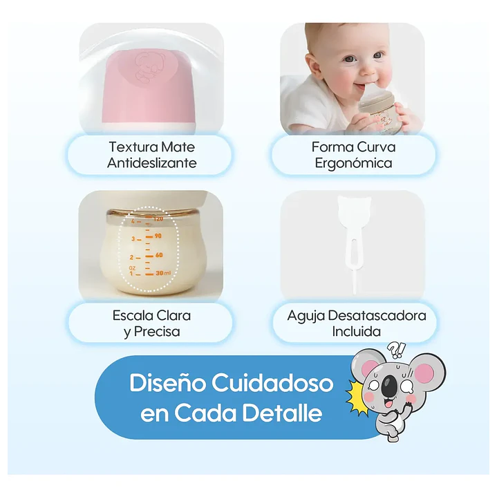 Mamadera Anticólicos Aiwibi Tritan 120 ml Flujo Lento 0-3 Meses 4