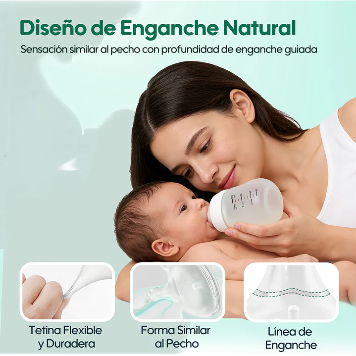 Mamadera Vidrio Anticólicos Aiwibi 6m+ 180ml 3