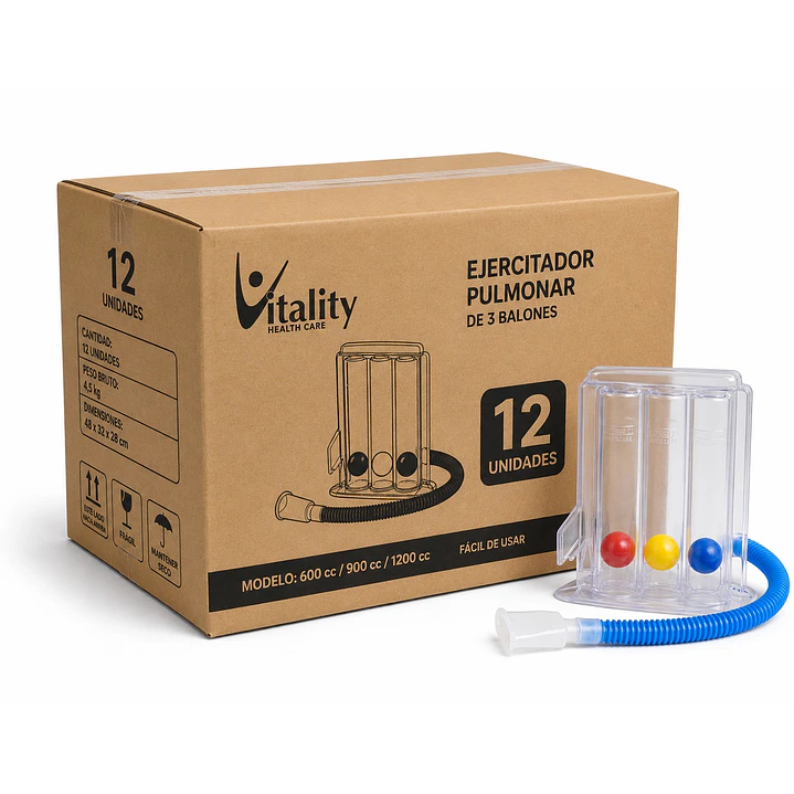 Ejercitador Pulmonar Vitality Triflo Caja x12 1