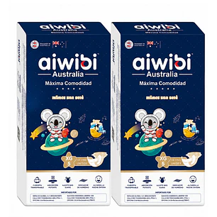 Pañal Aiwibi Dulce Noche XXG Máxima Comodidad Unisex Pack x2