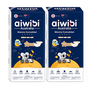 Pañales Aiwibi Máxima Comodidad XXXG x34 Unidades Pack x2