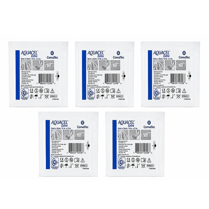  Aquacel Extra 5cm x 5cm Convatec Pack x5 Apósito  1
