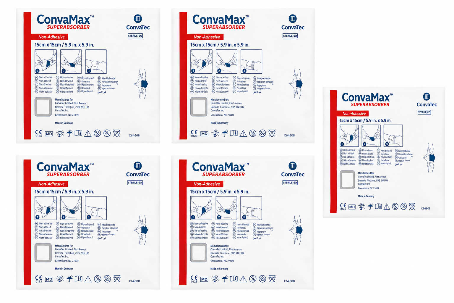 Convamax Superabsorbente 15x15cm Pack x5