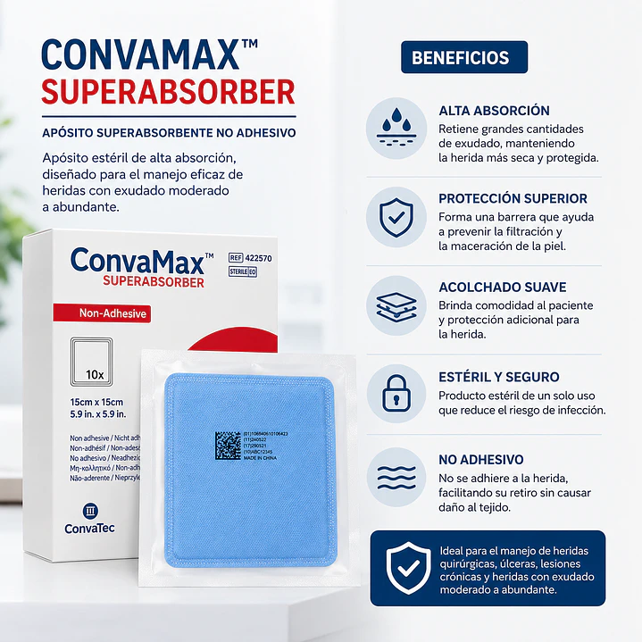Convamax Superabsorbente 15x15cm Caja x10 8