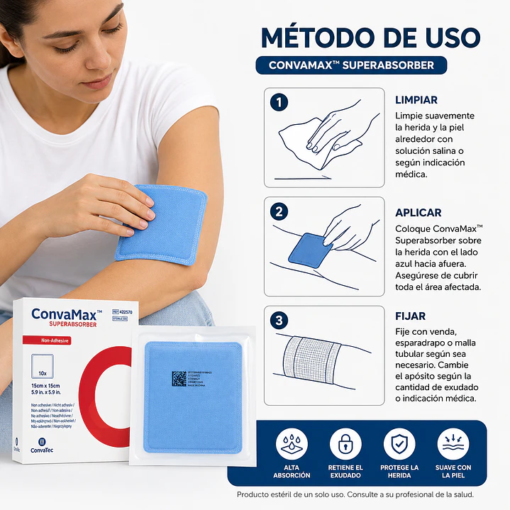 Convamax Superabsorbente 15x15cm Caja x10 9