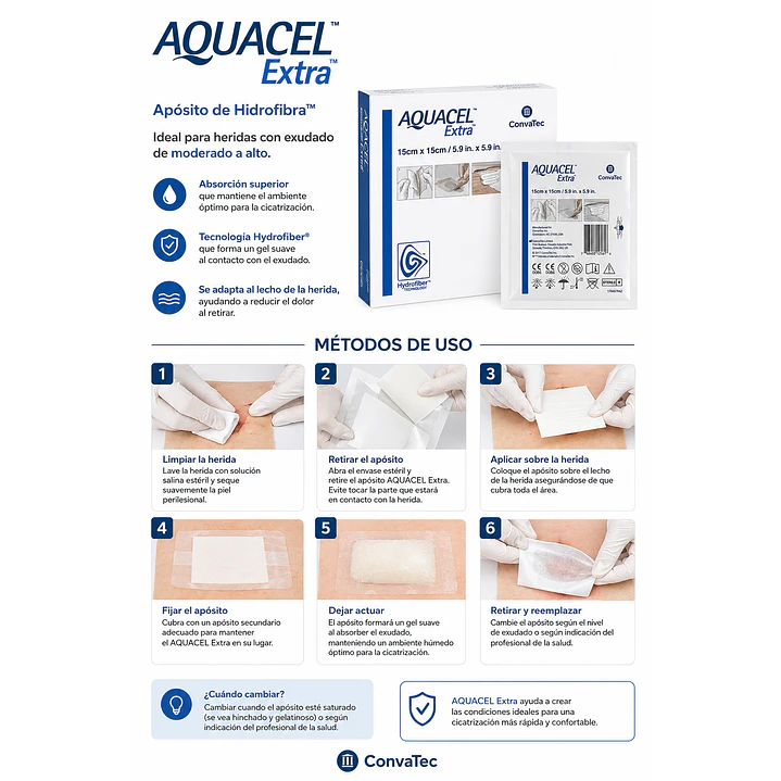 Aposito Aquacel Extra 10cmx10cm Convatec (unidad) 4